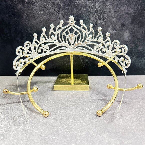 Ocean Blue Tiara, Tiara with Comb, Princess Tiara, Silver Cosplay Headband - Picture 7 of 8